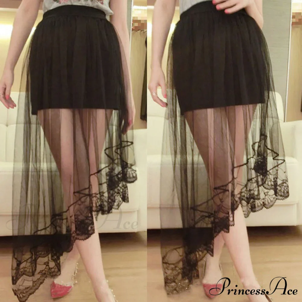 Vintage Stretch High Waist Lace Skirt - Image 7