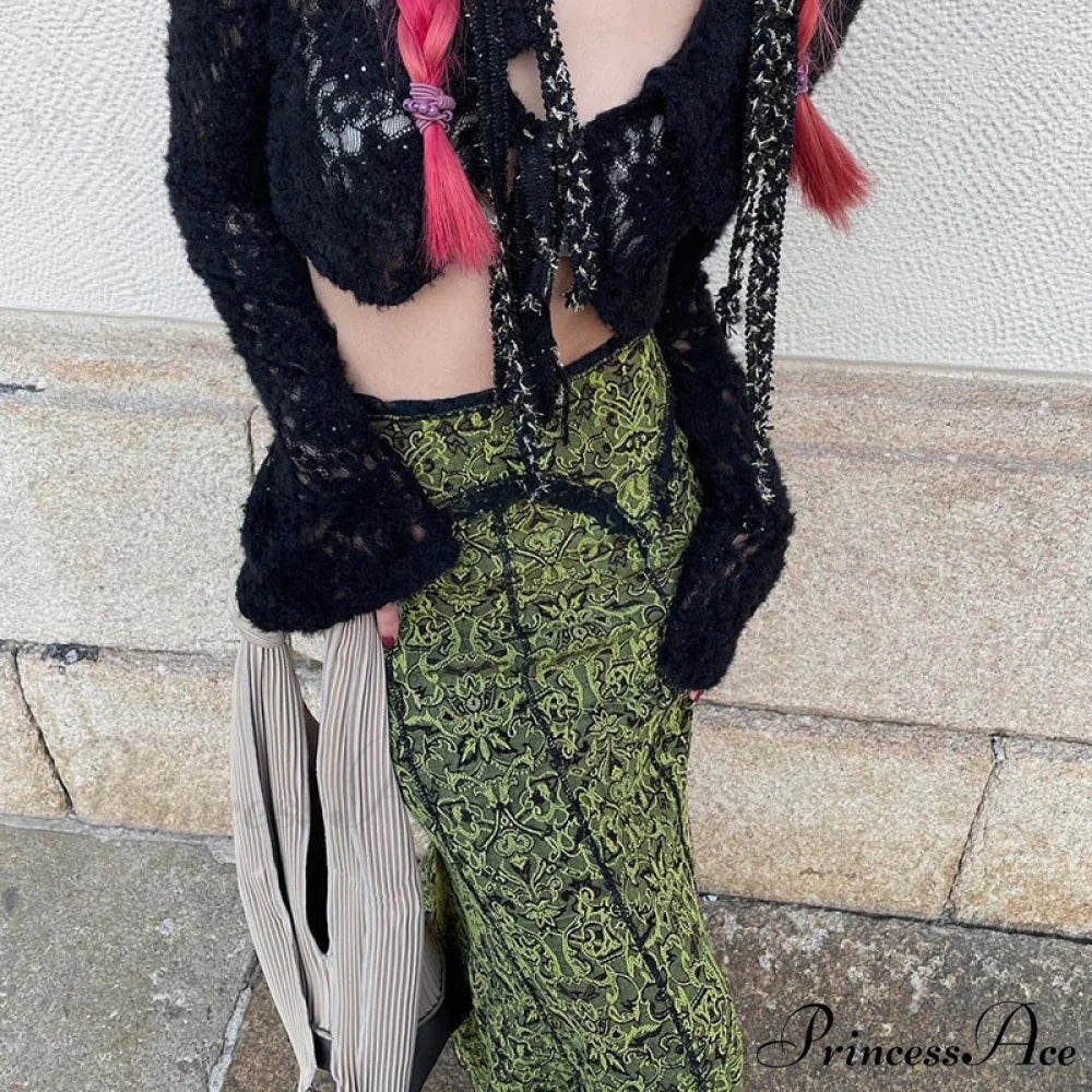 Vintage Long Floral Maxi Skirt - Image 3