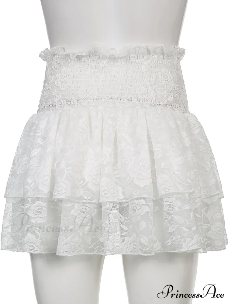 Ruched Cascading Ruffle Mini Skirt - Image 5