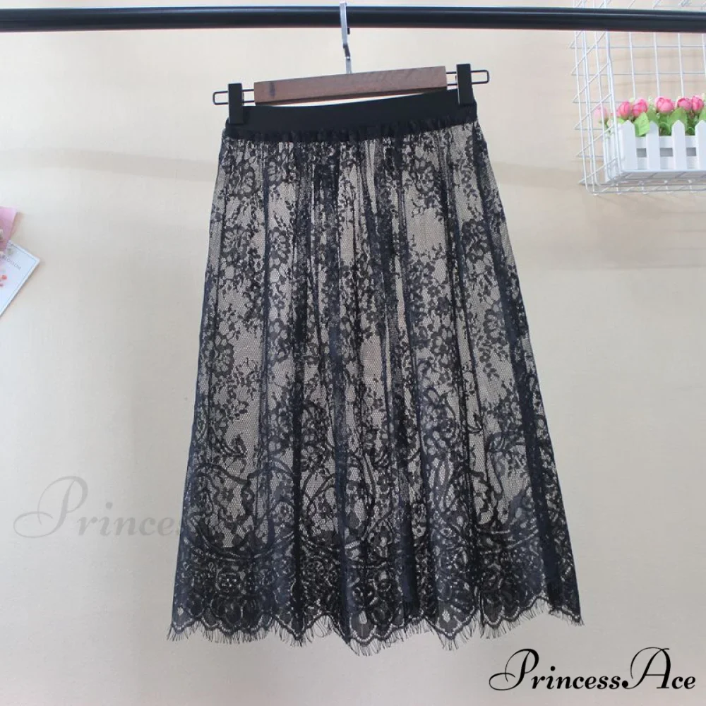 Fashion Solid Casual Mesh Lace Skirts - Image 7