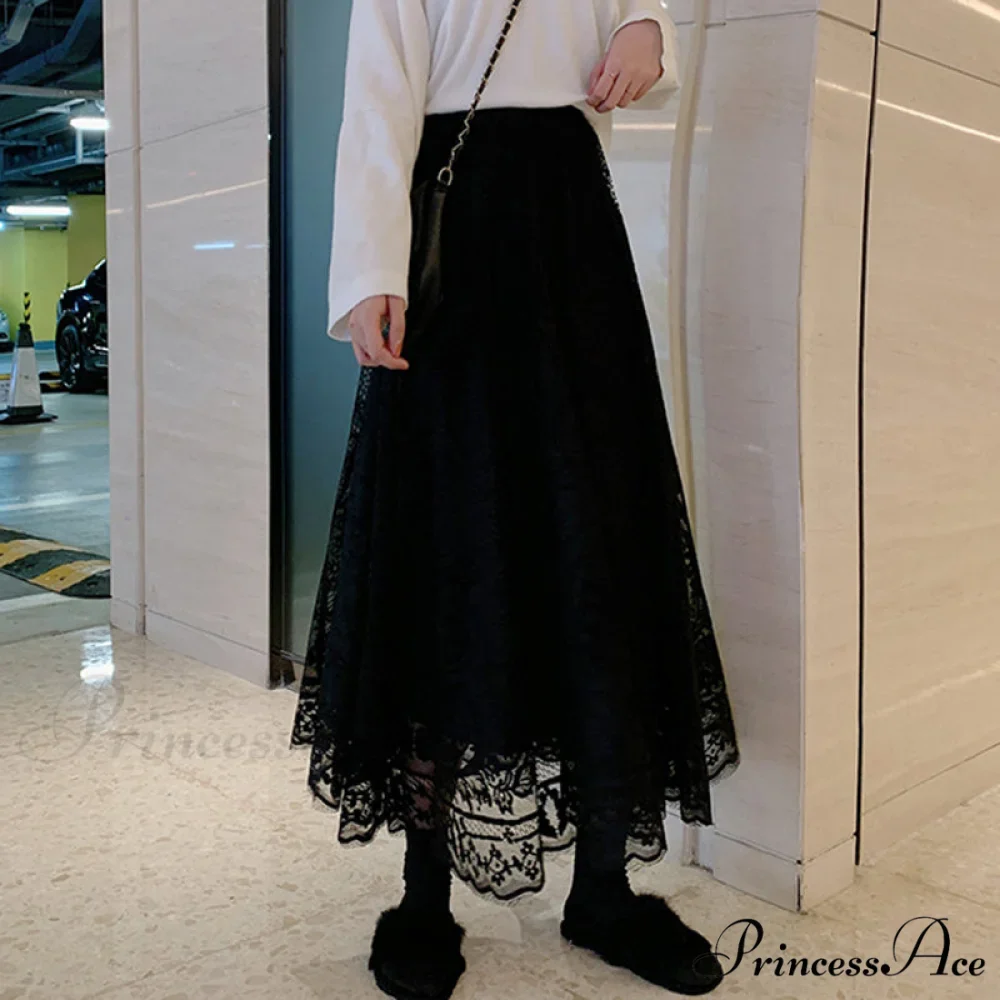 Elastic High Waist Lace Skirts - Image 4