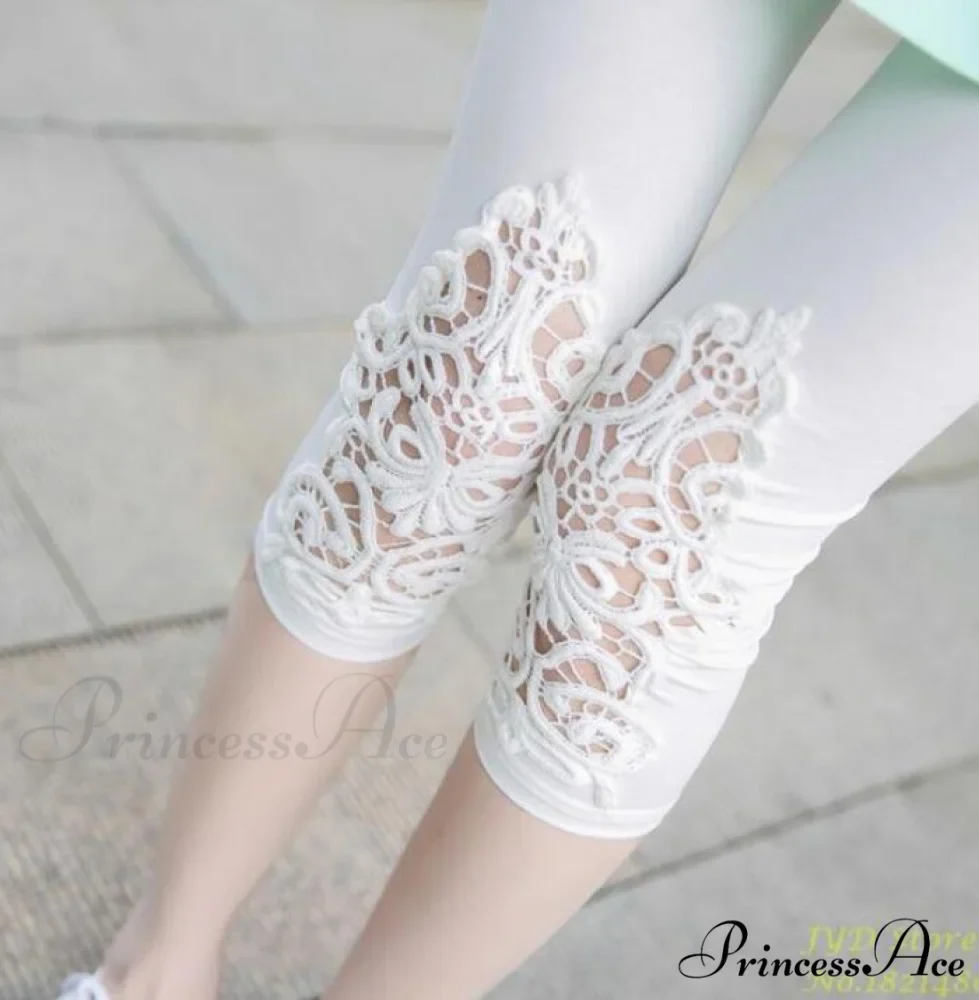 Hollow Lace Stretch Leggings - Image 10
