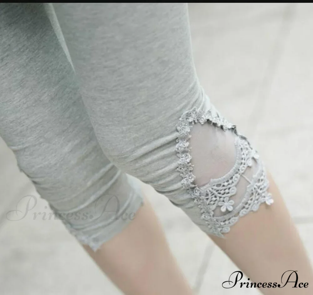 Hollow Lace Stretch Leggings - Image 12