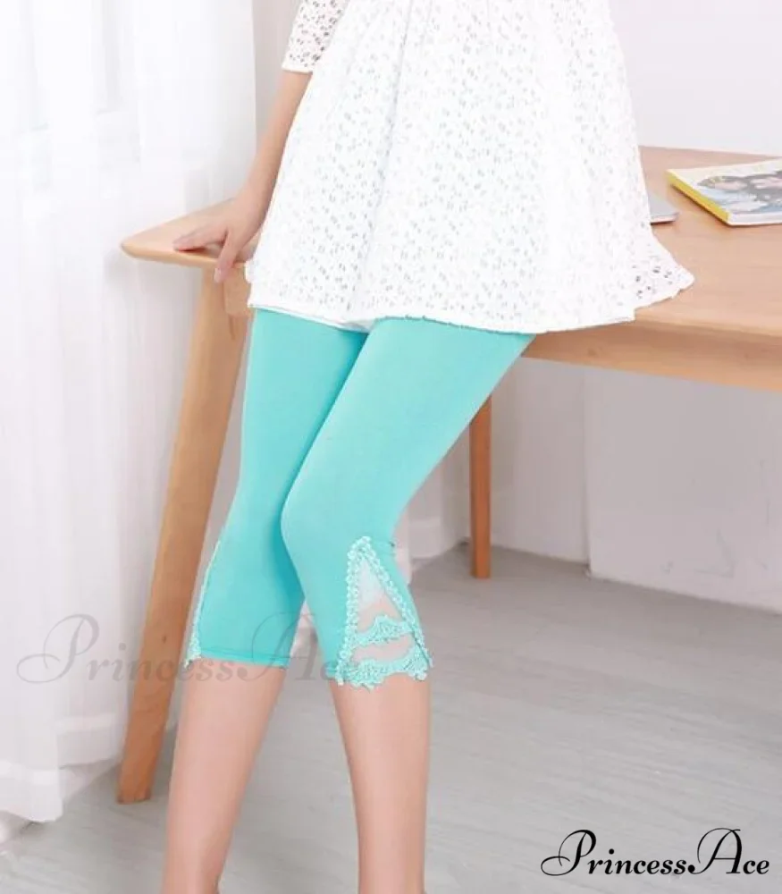 Hollow Lace Stretch Leggings - Image 13