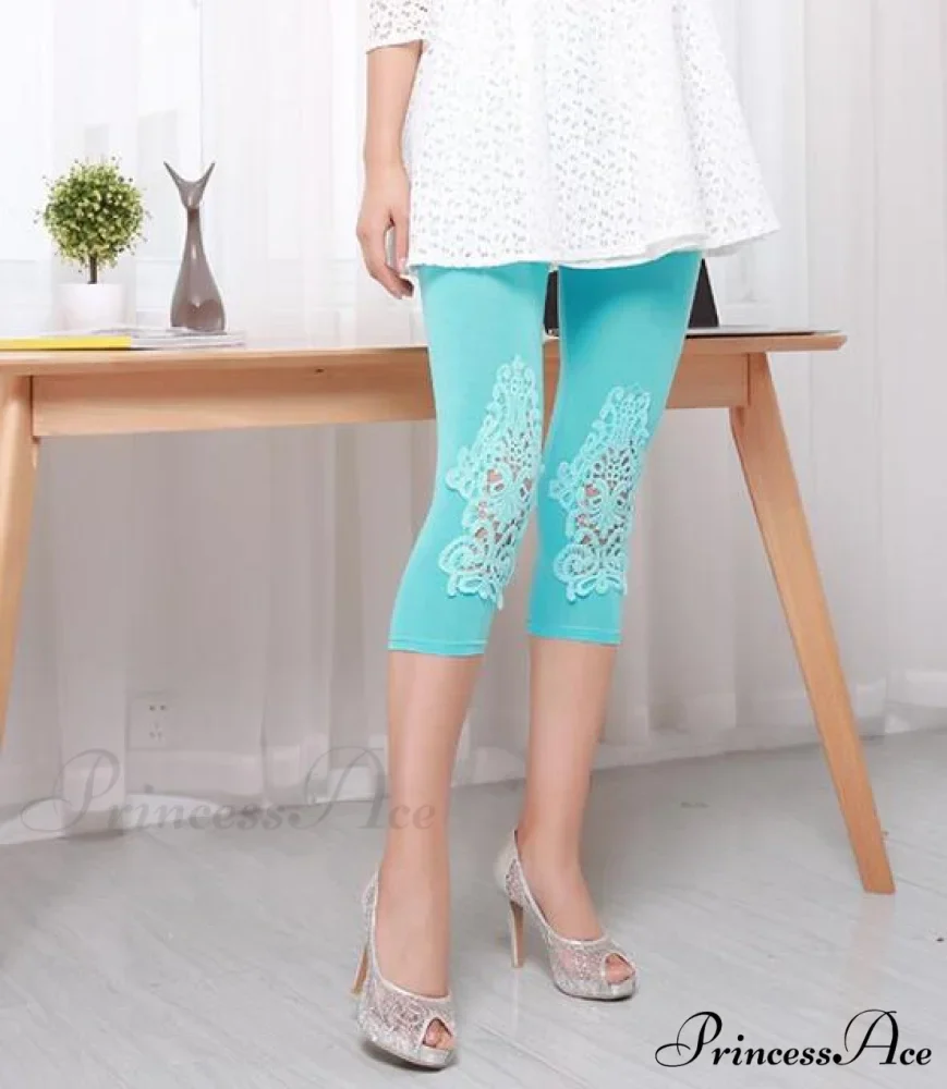 Hollow Lace Stretch Leggings - Image 16