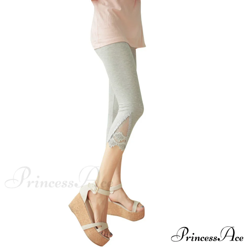 Hollow Lace Stretch Leggings - Image 2