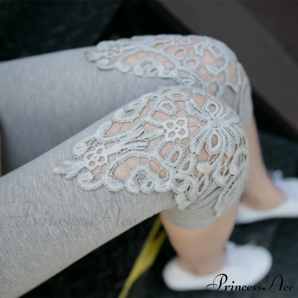 Hollow Lace Stretch Leggings - Image 7