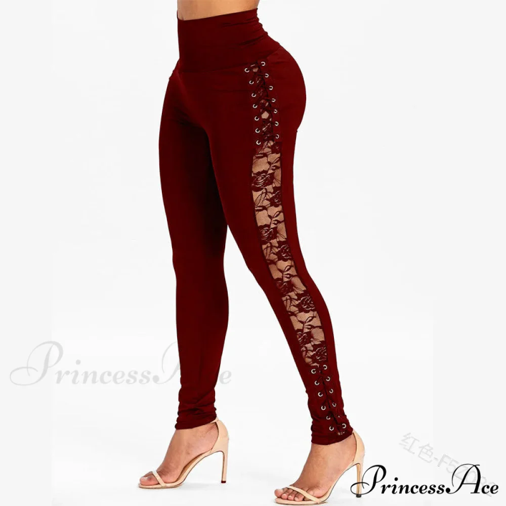 High Waist Fashion Crossed Lace-up Pants - Image 2