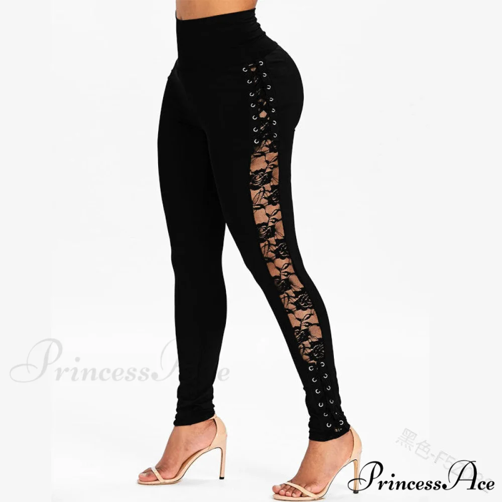 High Waist Fashion Crossed Lace-up Pants - Image 5