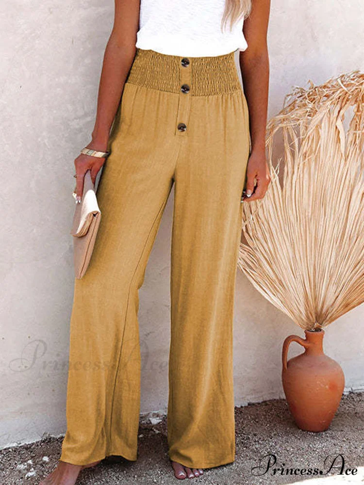Harajuku Solid Color Ruffle Buttoned Pants - Image 4