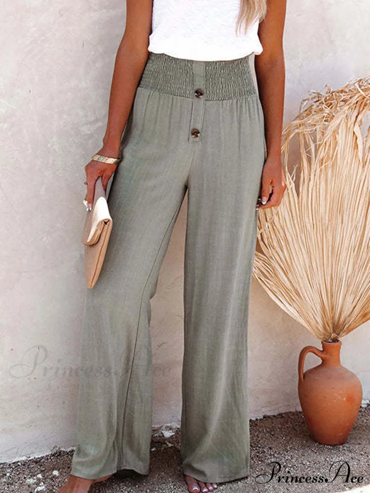 Harajuku Solid Color Ruffle Buttoned Pants - Image 5