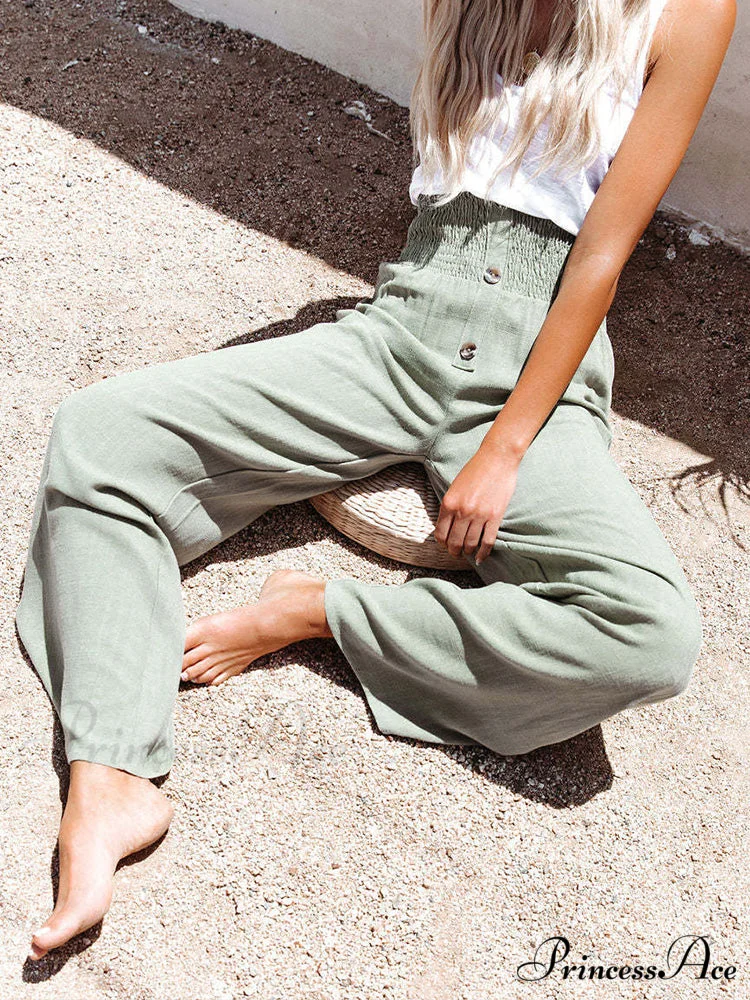 Harajuku Solid Color Ruffle Buttoned Pants - Image 6