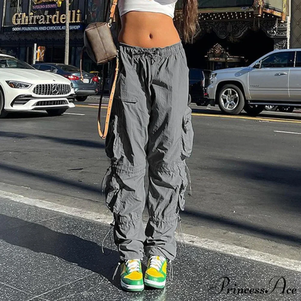 Vintage Workout Overalls Mid Waist Cargo Pants - Image 2