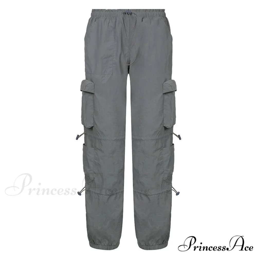 Vintage Workout Overalls Mid Waist Cargo Pants - Image 3