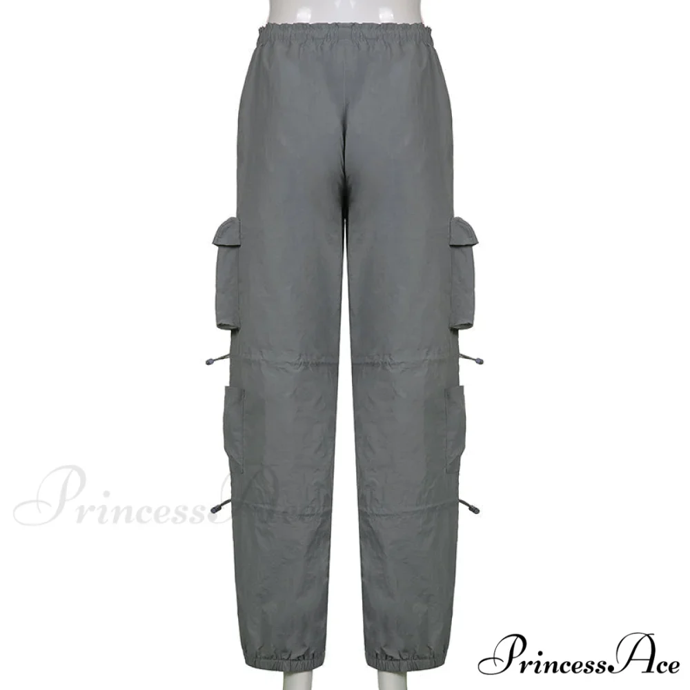 Vintage Workout Overalls Mid Waist Cargo Pants - Image 5