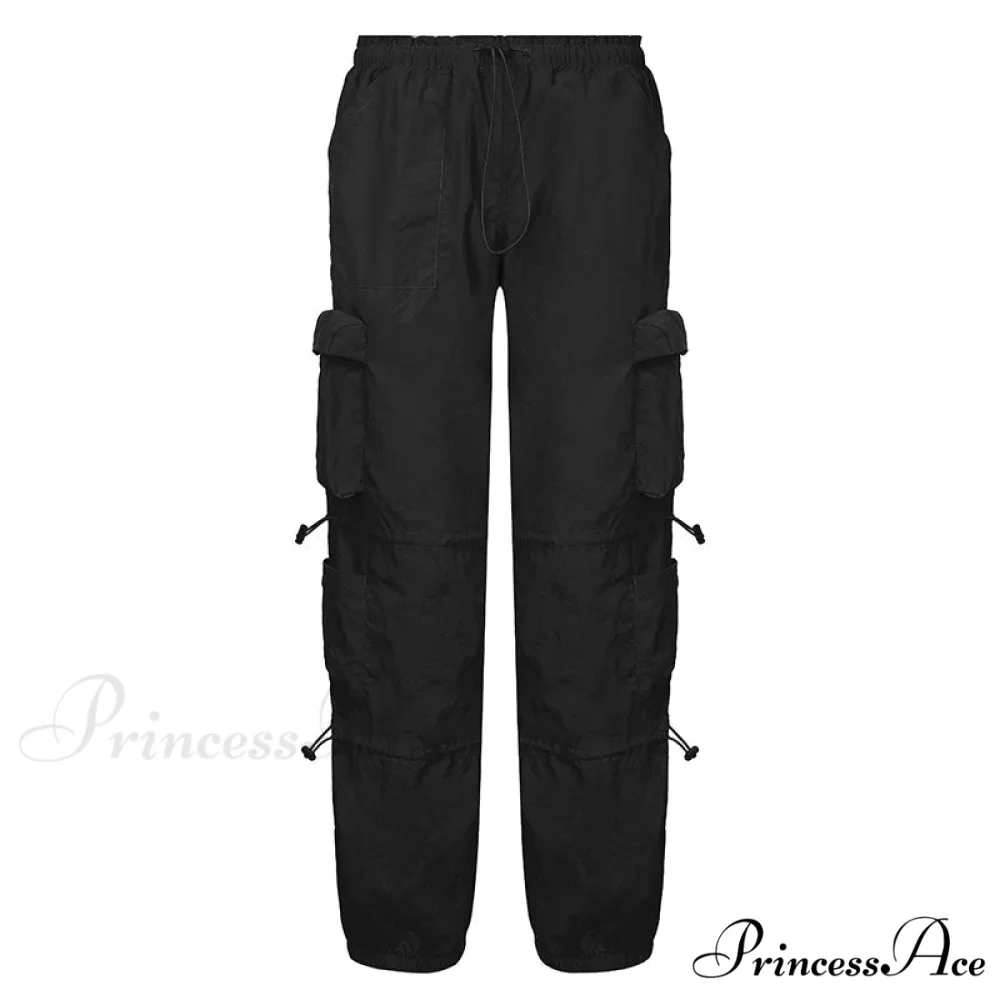 Vintage Workout Overalls Mid Waist Cargo Pants - Image 7