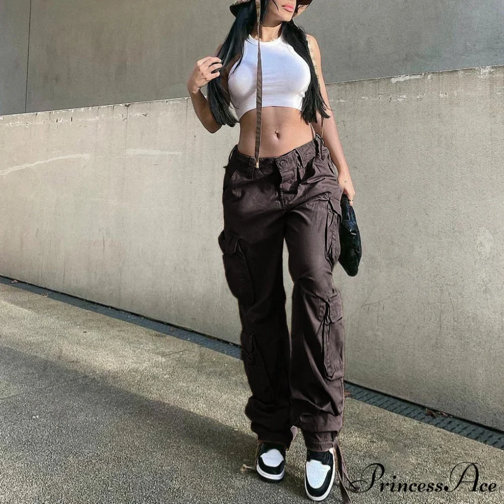 Drawstring Baggy Y2K Cargo Pants - Image 11