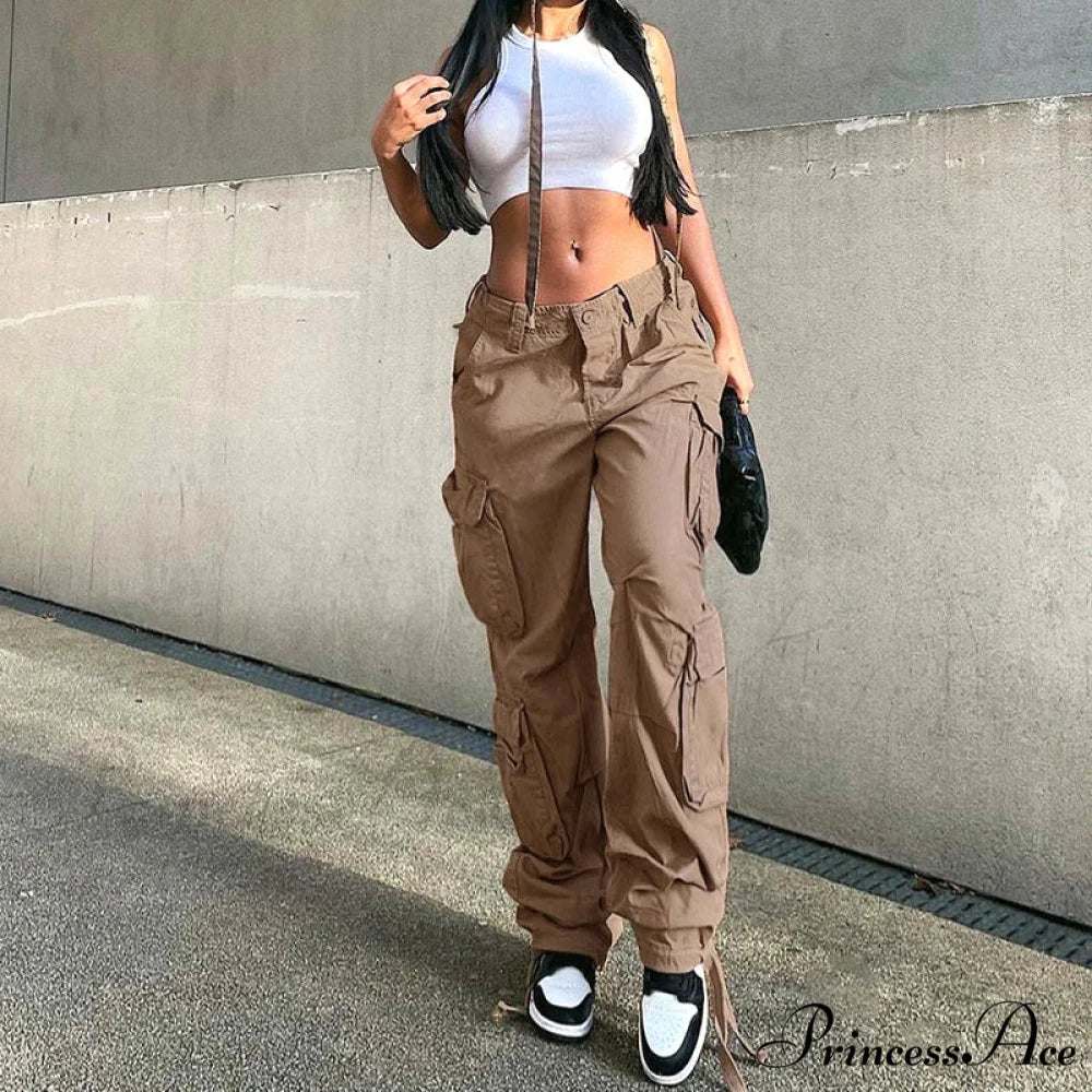 Drawstring Baggy Y2K Cargo Pants - Image 12