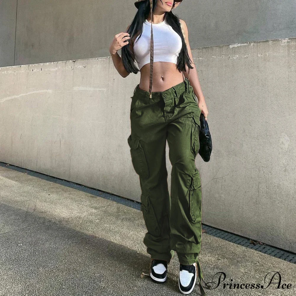 Drawstring Baggy Y2K Cargo Pants - Image 13