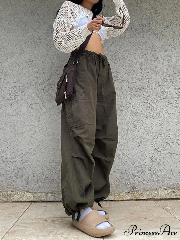 Drawstring Baggy Y2K Cargo Pants - Image 5