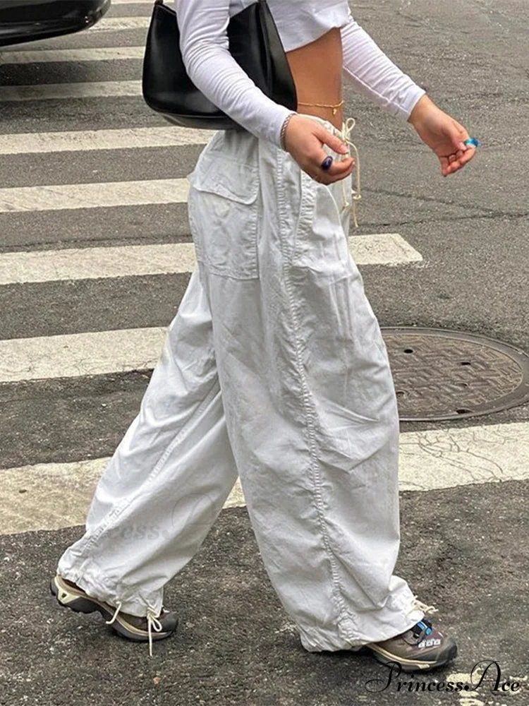 Drawstring Baggy Y2K Cargo Pants - Image 9