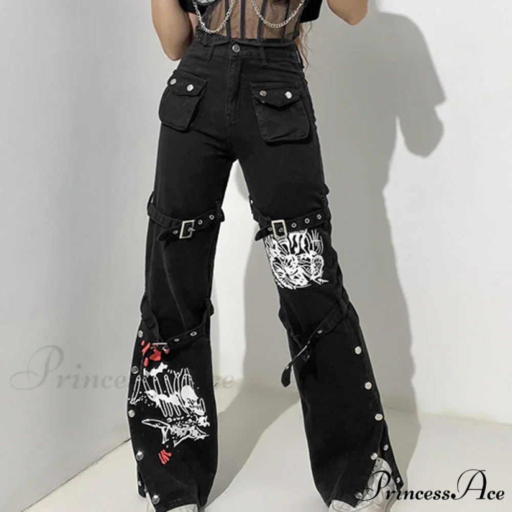Gothic Punk Hip Hop Harajuku Baggy Cargo Pants - Image 10