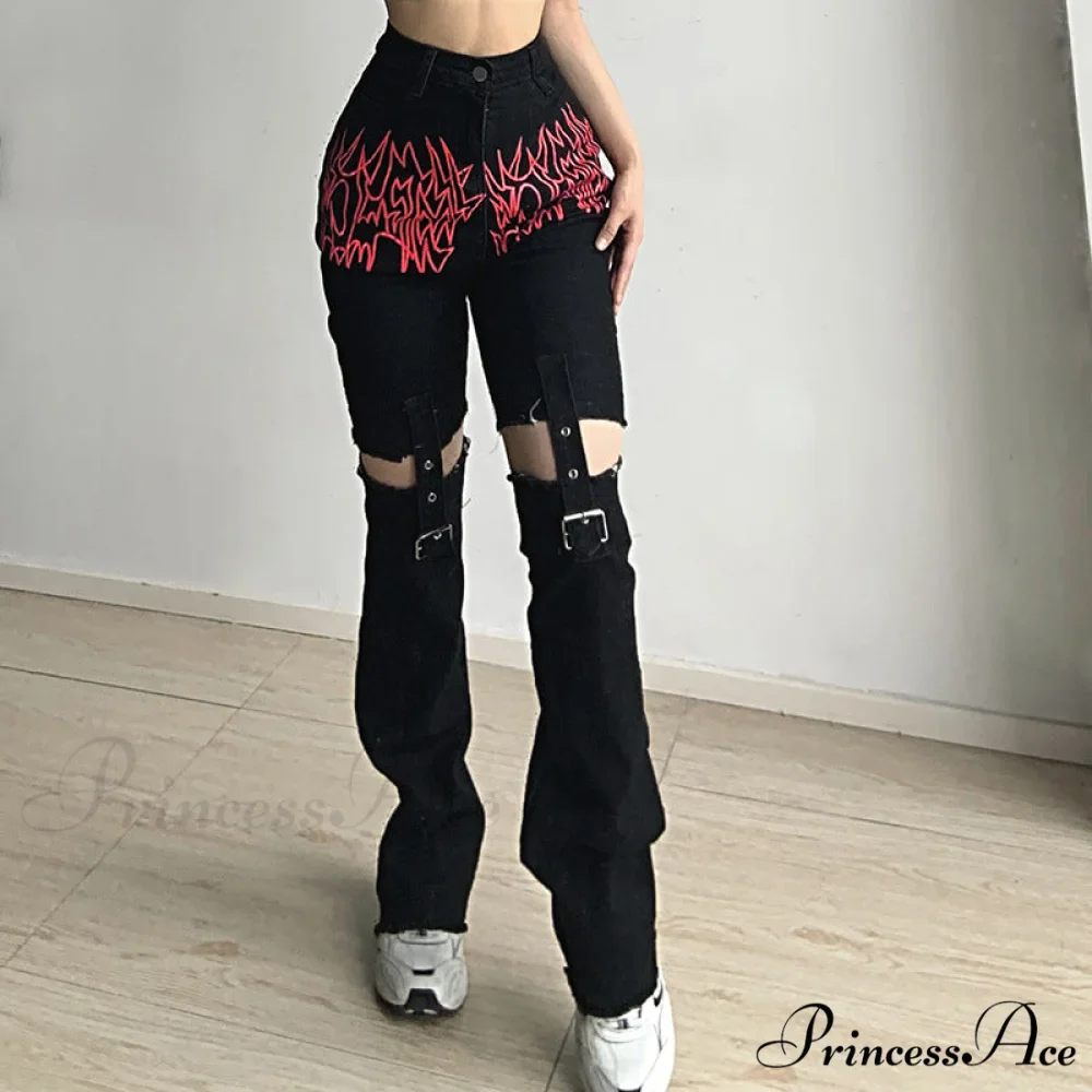Gothic Punk Hip Hop Harajuku Baggy Cargo Pants - Image 13