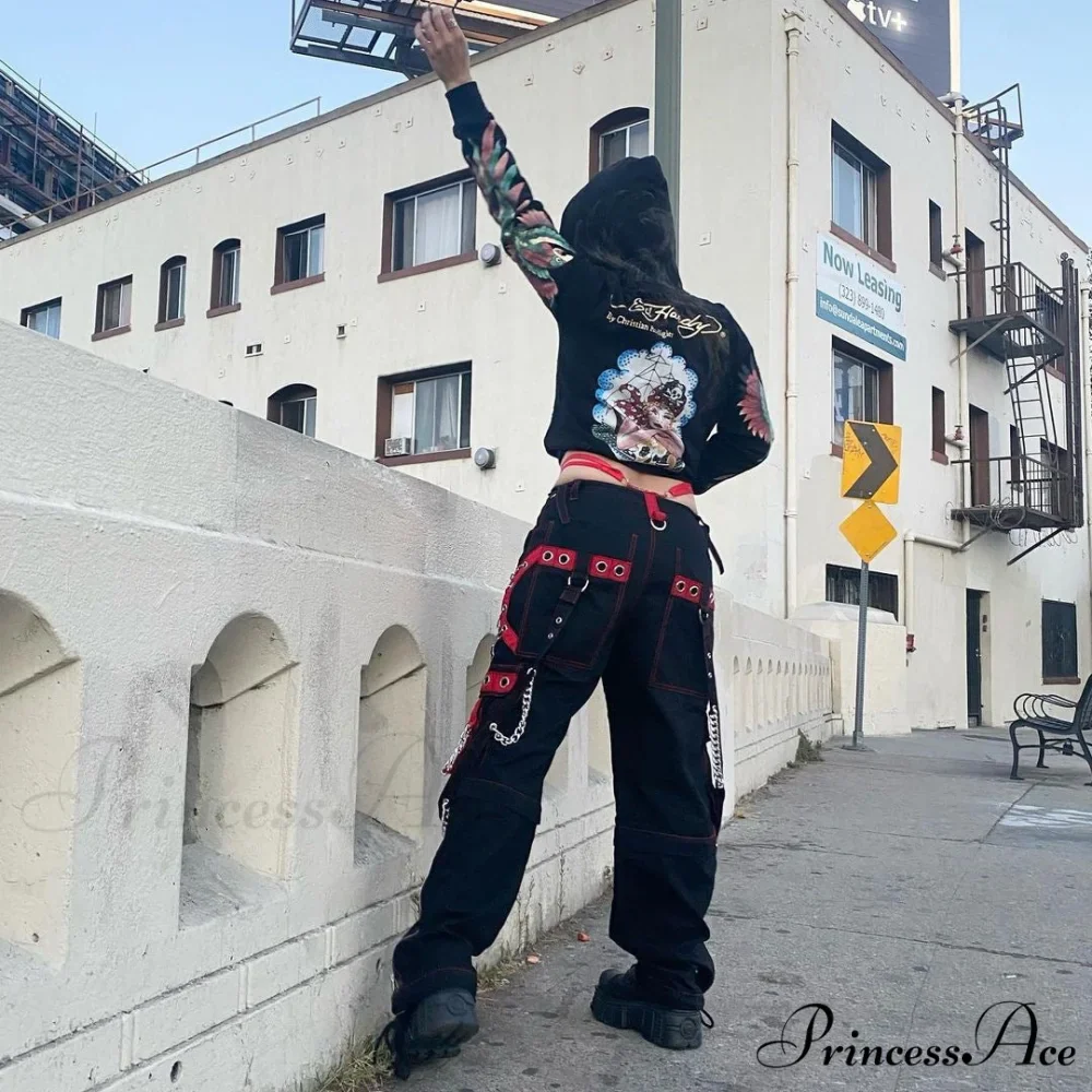 Gothic Punk Hip Hop Harajuku Baggy Cargo Pants - Image 3
