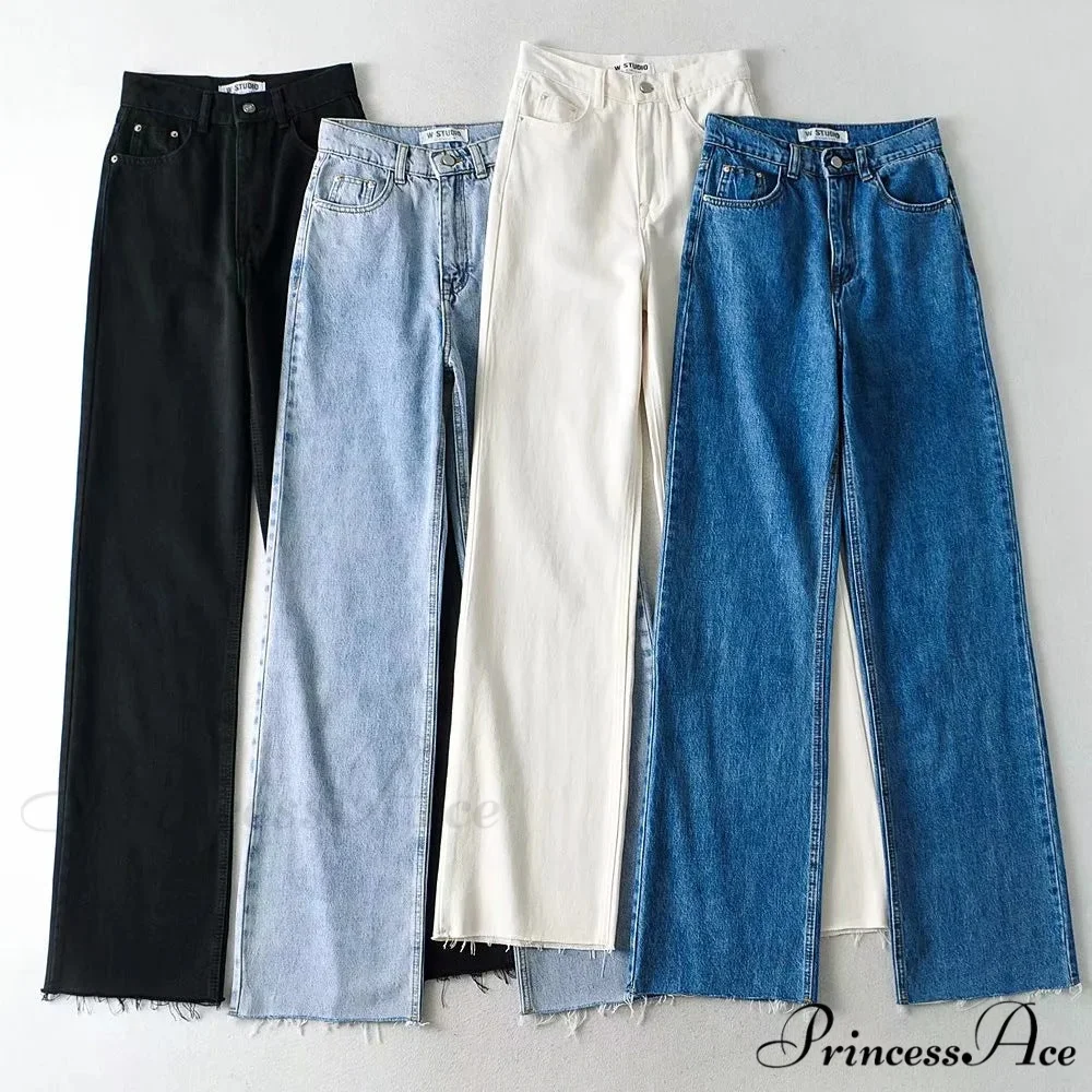 High Waist Slouchy Black Straight Trouser - Image 3
