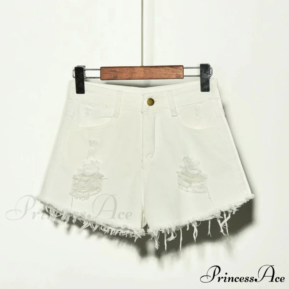 Hole Irregular Large Size Denim Shorts - Image 8