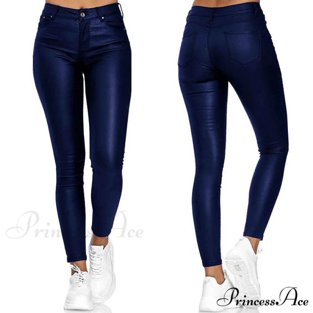 Female Leather Leggings Pants - Image 5