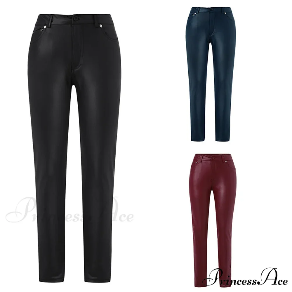Female Leather Leggings Pants - Image 6