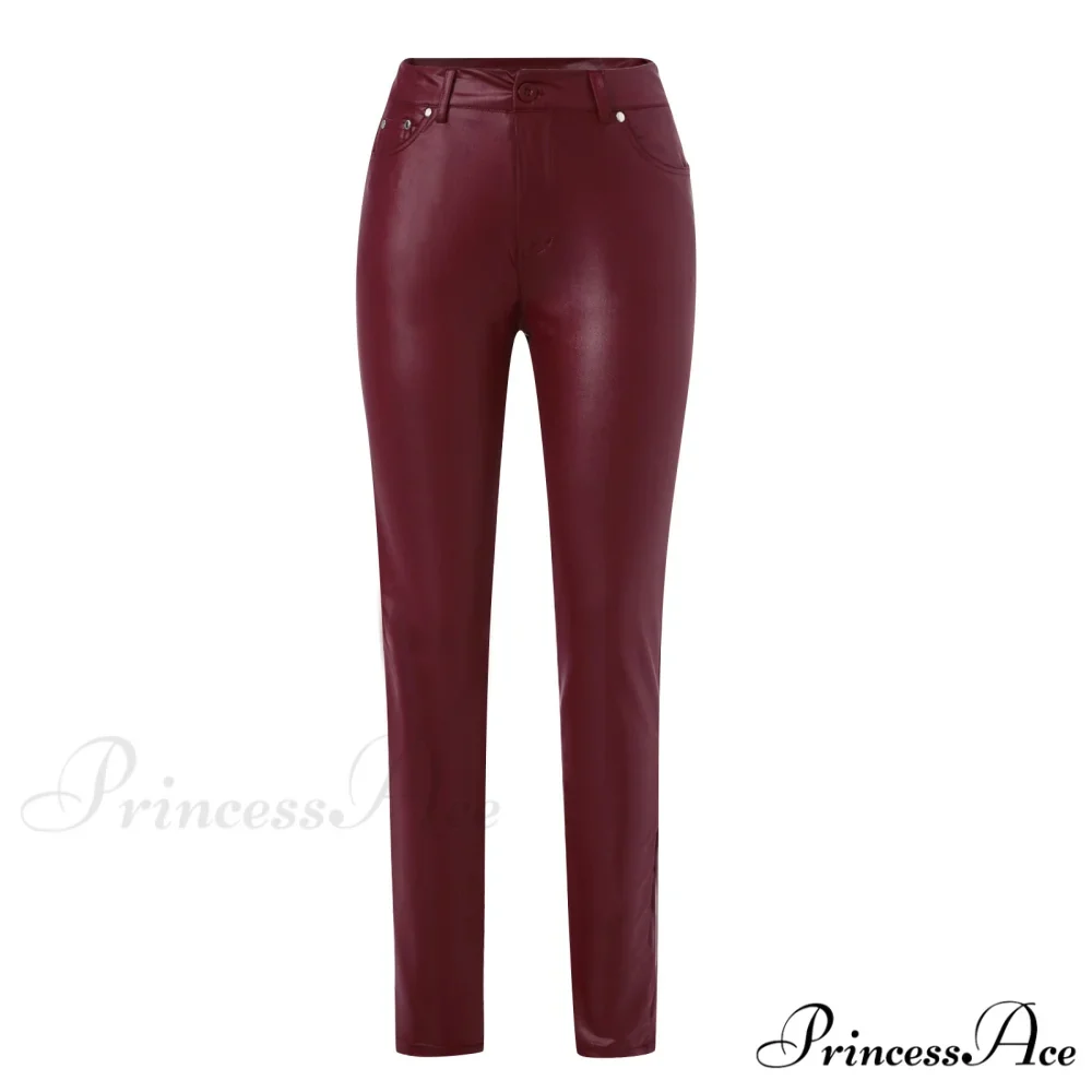 Female Leather Leggings Pants - Image 8
