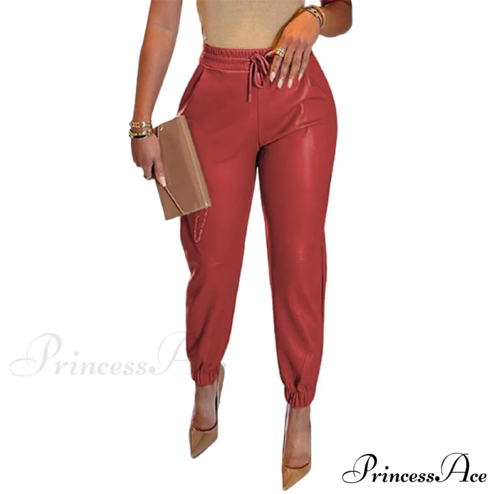 PU Leather Fashion Elegant Office Pants - Image 5