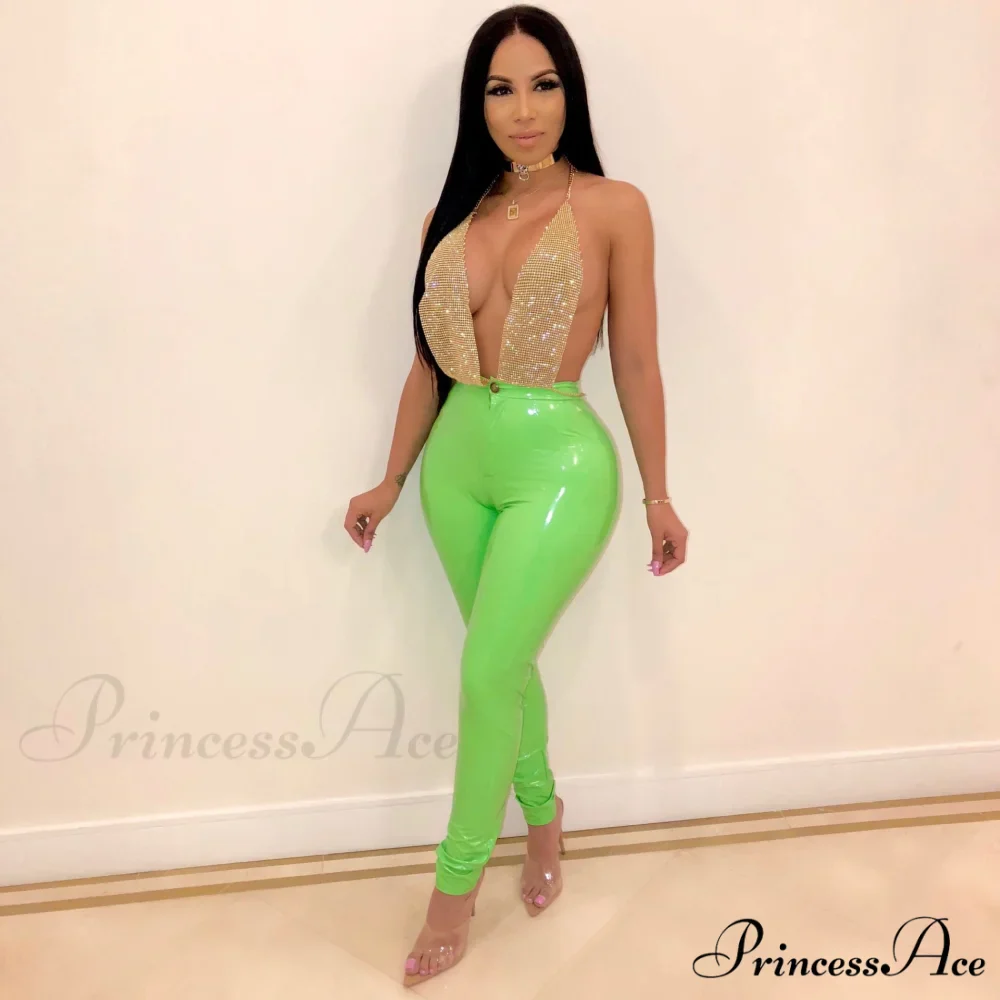 Latex Faux Pu Leather Pants Trousers - Image 5