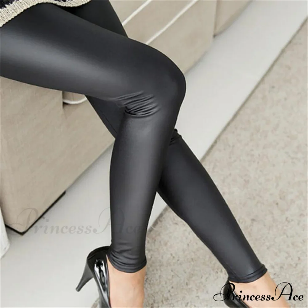 Black PU Leather Pants - Image 2