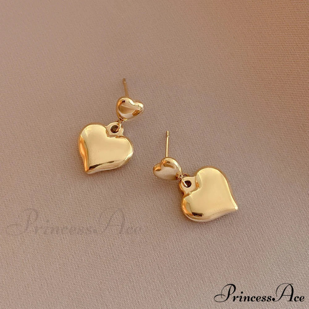 Romantic Heart Shape Glossy Stud Earrings - Image 2