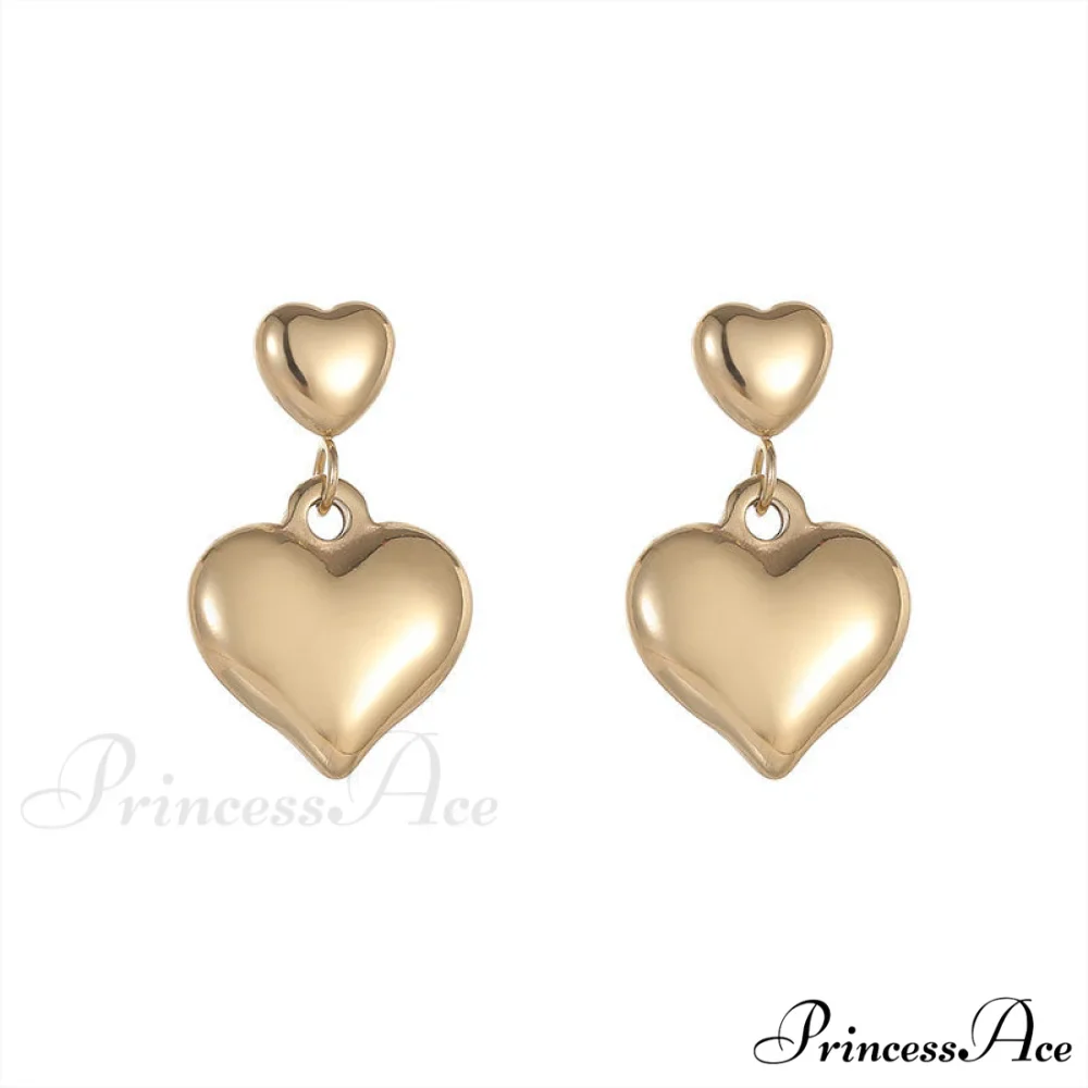 Romantic Heart Shape Glossy Stud Earrings - Image 5