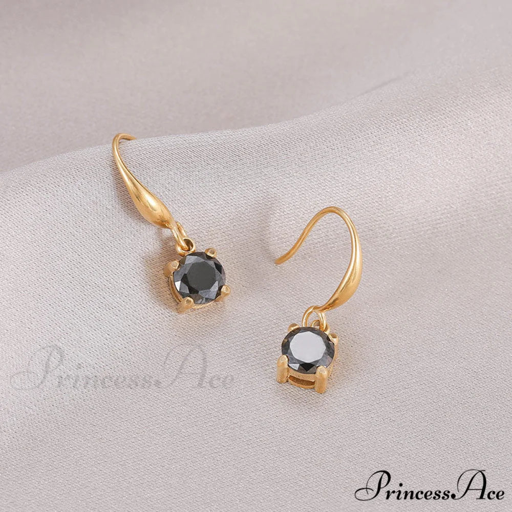 New Arrival Titanium Steel Colorful Stone Earrings - Image 2