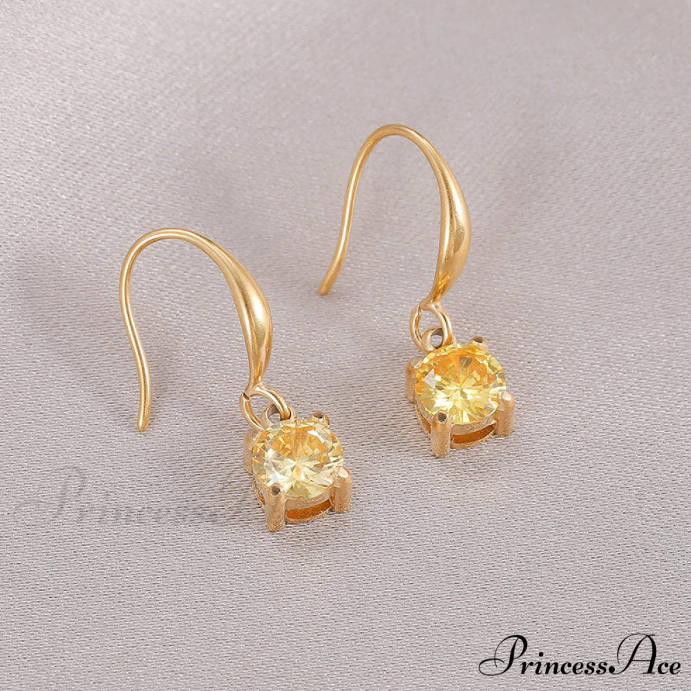 New Arrival Titanium Steel Colorful Stone Earrings - Image 4