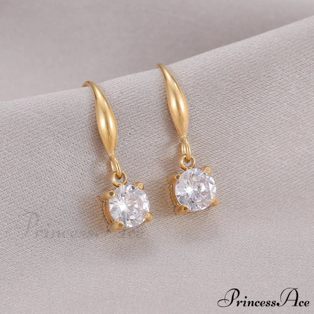 New Arrival Titanium Steel Colorful Stone Earrings - Image 6