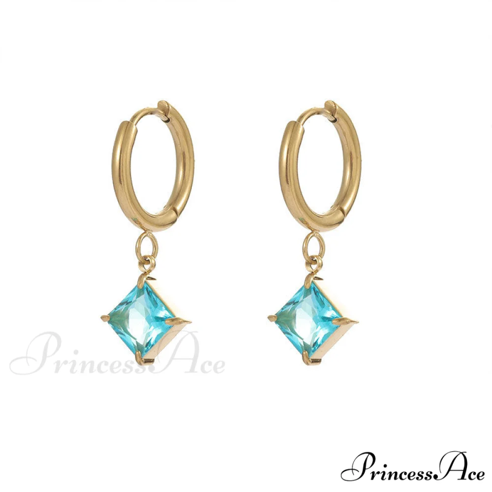 Stainless Steel Shining Diamond Drop Earrings - Image 5