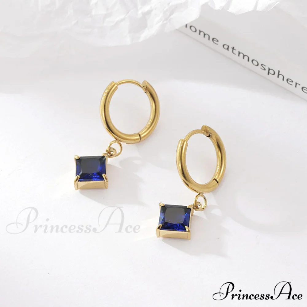 Stainless Steel Shining Diamond Drop Earrings - Image 8
