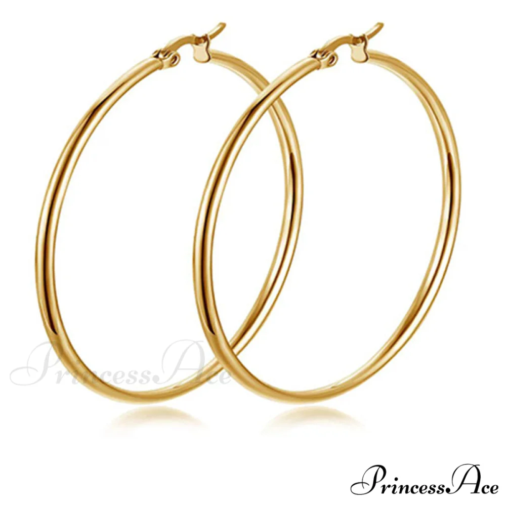 Classic Style Stainless Steel Simple Hoop Earrings - Image 3