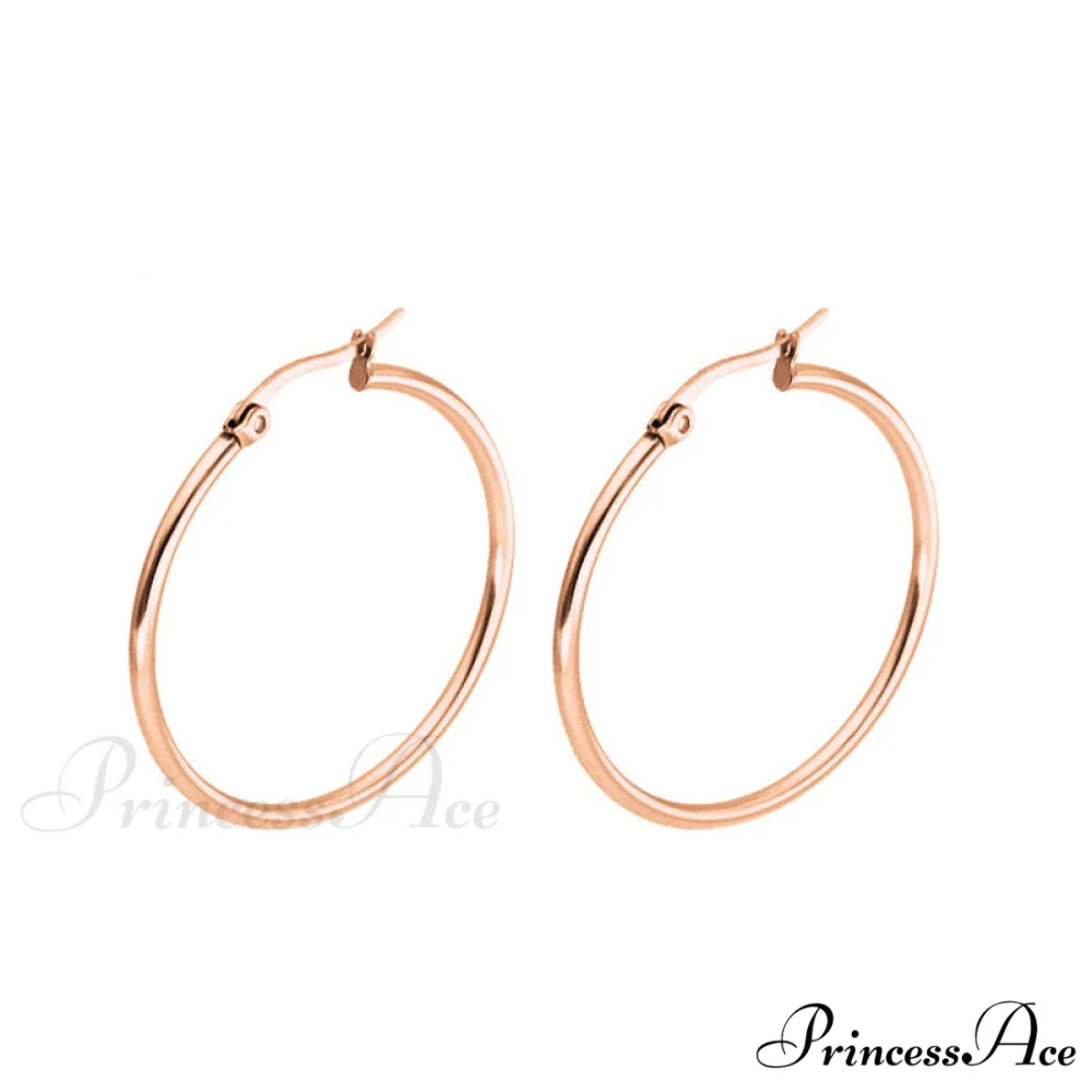 Classic Style Stainless Steel Simple Hoop Earrings - Image 4