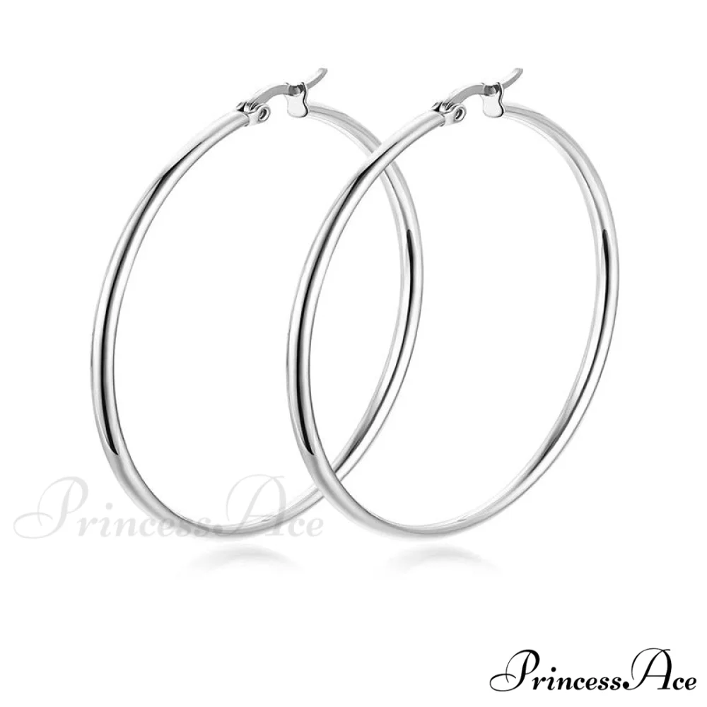 Classic Style Stainless Steel Simple Hoop Earrings - Image 6