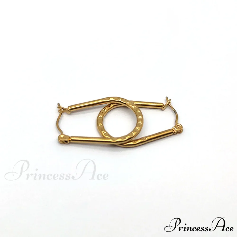 Twist U Shape Stainless Steel Simple Hoop Earrings - Image 2