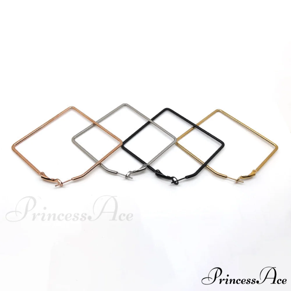 Stainless Steel Big Size Exaggerated Hoop Earrings - Image 2