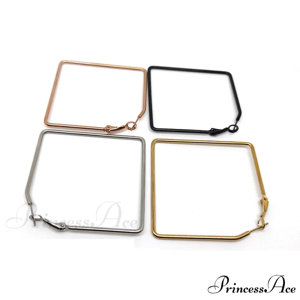 Stainless Steel Big Size Exaggerated Hoop Earrings - Image 5