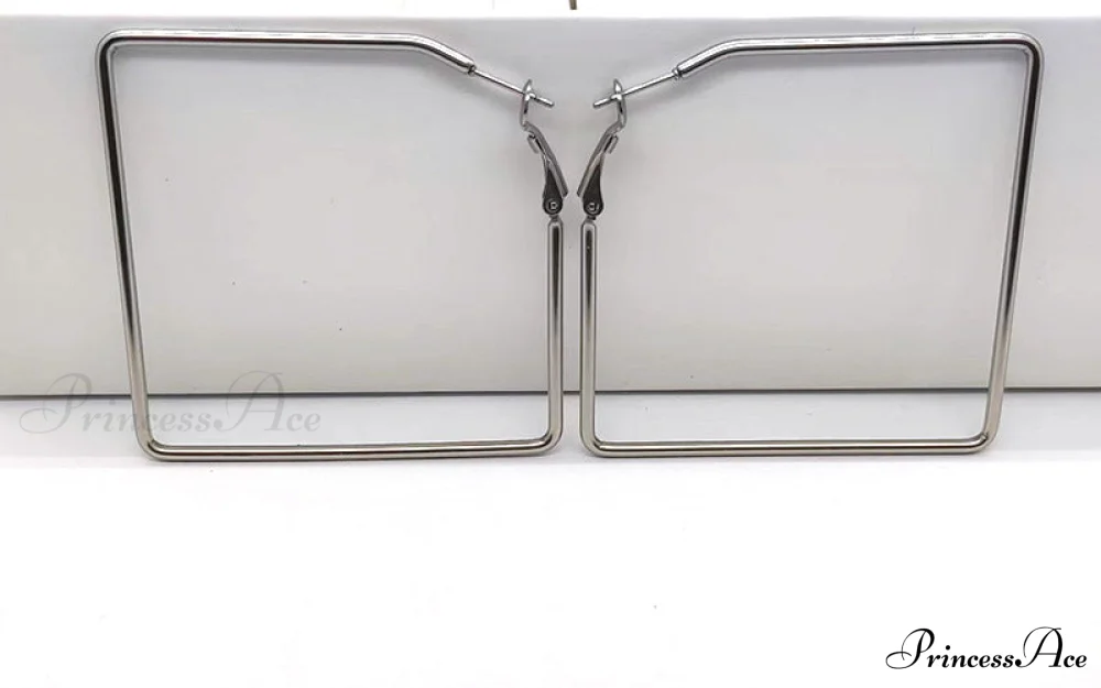 Stainless Steel Big Size Exaggerated Hoop Earrings - Image 6